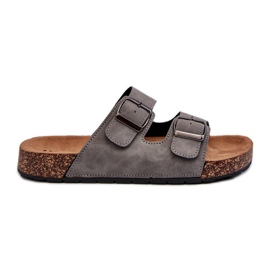 Herre-flip-flops med korksål, Grå Rosawia