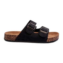 Herre-flip-flops med korksål, Black Rosawia sort