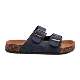 Herre-flip-flops med korksål, marineblå Rosawia