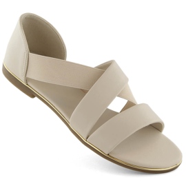 Slip-on sandaler til kvinder med elastik, beige Jezzi 3882