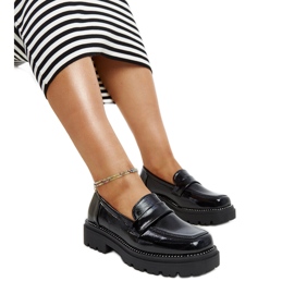 Sorte læder loafers