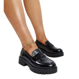 Sorte læder loafers