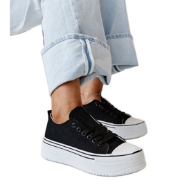 Sorte sneakers med en tyk Bahira sål