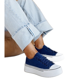 Bahira marineblå sneakers med en tyk sål