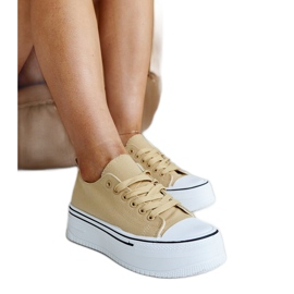 Mørkebeige sneakers med en tyk Bahira-sål