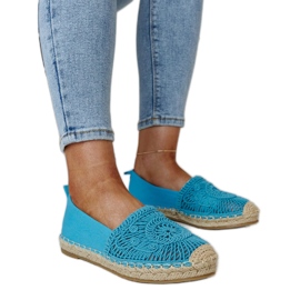 Blå espadriller med Kalba-broderi