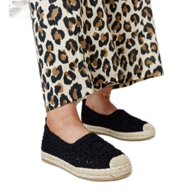 Sorte broderede Seila espadriller