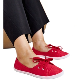 Røde slip-on sneakers i Knudsen øko læder