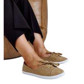 Brune slip-on sneakers i øko læder Knudsen