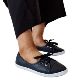Marineblå slip-on sneakers i Knudsen øko læder