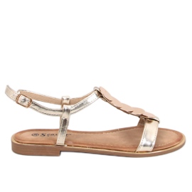 Ennes Gold sandaler med gulddekoration gylden