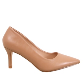 Lauryn Khaki pumps med lav hæl beige