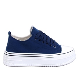 Loic Navy højsålede sneakers blå