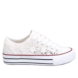 Ferrie White sneakers med blonder hvid