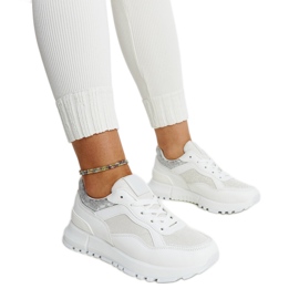 Hvide platformssneakers med Evelia glitter