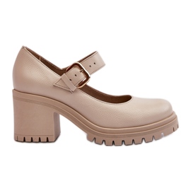 Zazoo 20166 beige læderpumper
