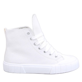 Rogers White canvas high-top sneakers hvid