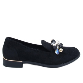 Anselme Sorte loafers med sten