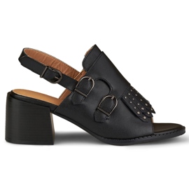 La.Fi Sorte sandaler med nitter
