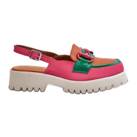 S.Barski Damesandaler med flade hæle med dekoration Orange D&amp;A MR38-656