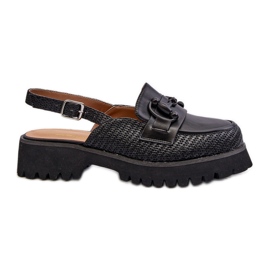 S.Barski Damesandaler med flade hæle med dekoration Sort D&amp;A MR38-656