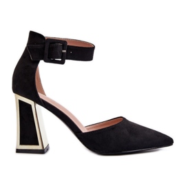 Suede Pumps på en højhælet sort Lodho