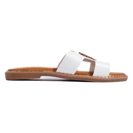 Hvide flade flip-flops til kvinder