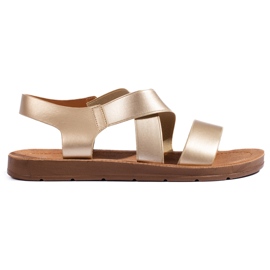 Slip-on sandaler i guld til kvinder gylden
