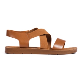 Damesandaler med kamel brun