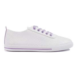 Gennembrudte sneakers til kvinder hvid