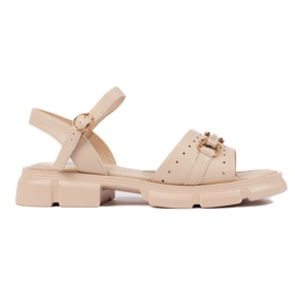 Goodin Damesandaler i beige læder