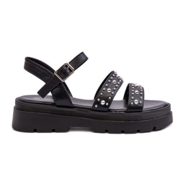 Dame dekorerede sandaler Eco Læder Sort Arcida