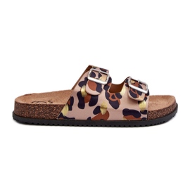 Beige og brune flip-flops til kvinder med spænder Oliena