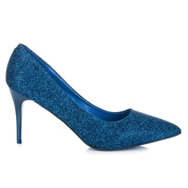 Qinba Pumper med glitter blå