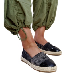 Sorte skinnende Surana espadriller