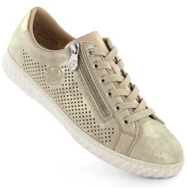 Komfortable lædersko Rieker W RKR694, beige