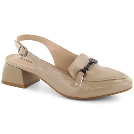 Patenterede højhælede sandaler M.Daszyński W SAN36B, beige