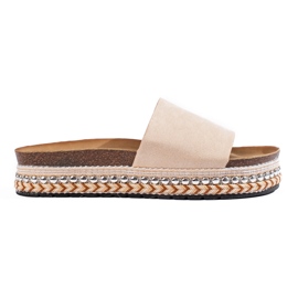 Beige ruskindsplatformsrutsjebaner