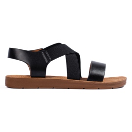 Sorte slip-on sandaler til kvinder