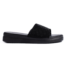 Sorte platformsflip-flops til kvinder