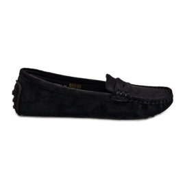 Dame Eco Suede Moccasins Sort Adelmarie
