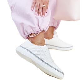 Hvide og grå gennembrudte Biserka sneakers