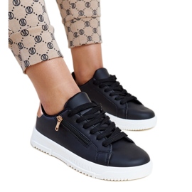 Sorte sneakers med lynlås på siden Shanna