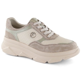 Beige sportssko i læder til kvinder Filippo DP6108/24 BE