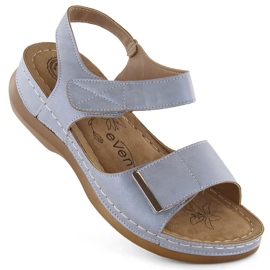 Komfortable sandaler til kvinder med velcro, blå eVento 0146
