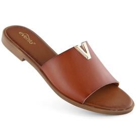 Brune lavhælede flip-flops til kvinder eVento 7736
