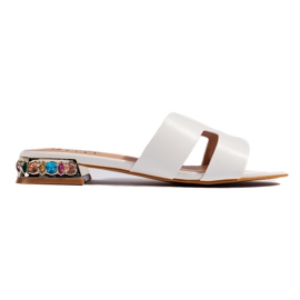 Hvide flade flip-flops til kvinder
