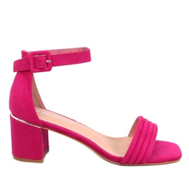 Rondeu Fuchsia højhælede damesandaler lyserød