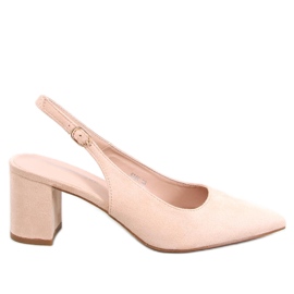 Soheil Nude pumps med åben hæl beige