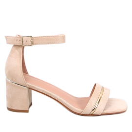 Marroc Beige sandaler med lav hæl